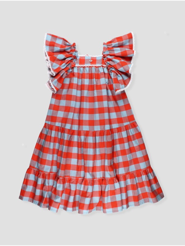 Tokio long checkered dress