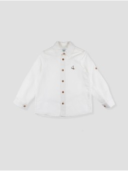 Camisa lino pespuntes