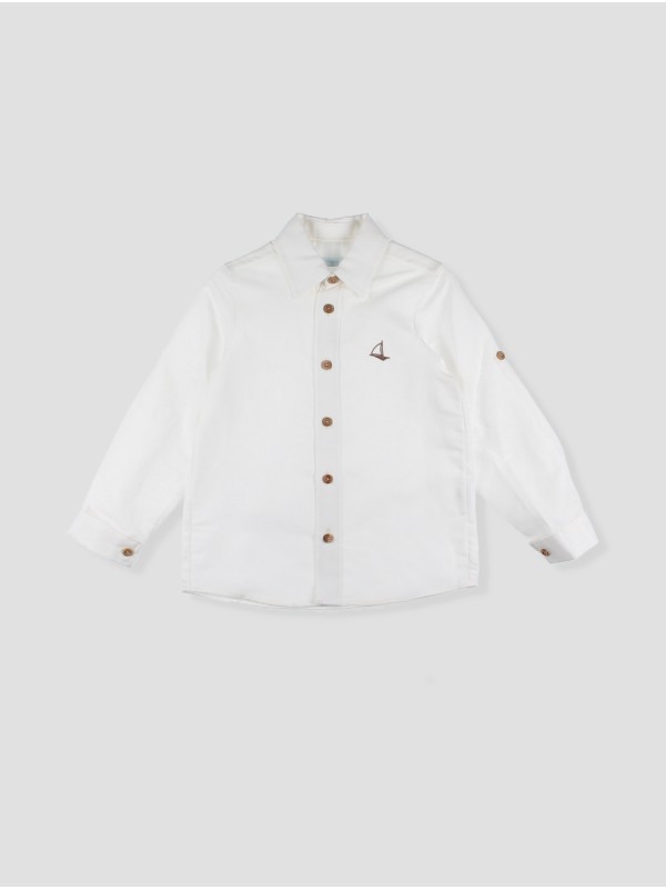 Camisa lino pespuntes