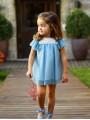 Vestido de tul para criança cor azulina ou rosa