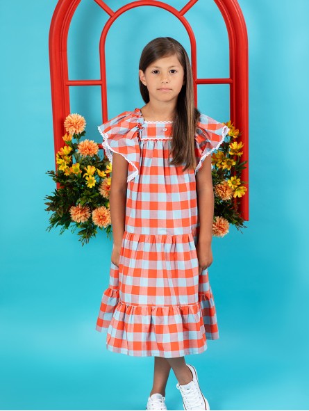 Tokio long checkered dress
