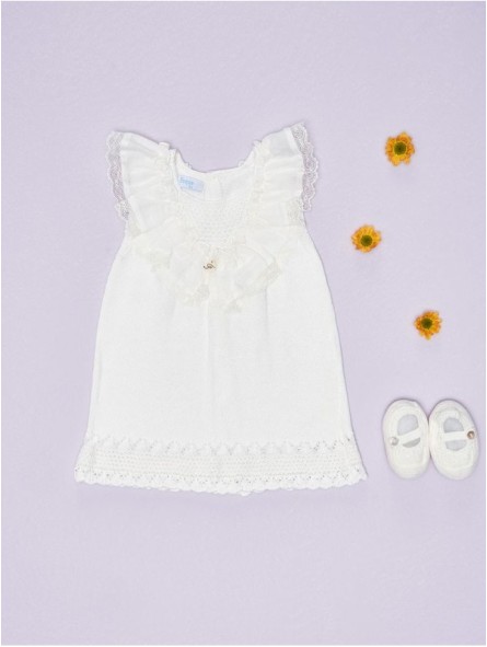 Knitted dress with Valenciennes lace