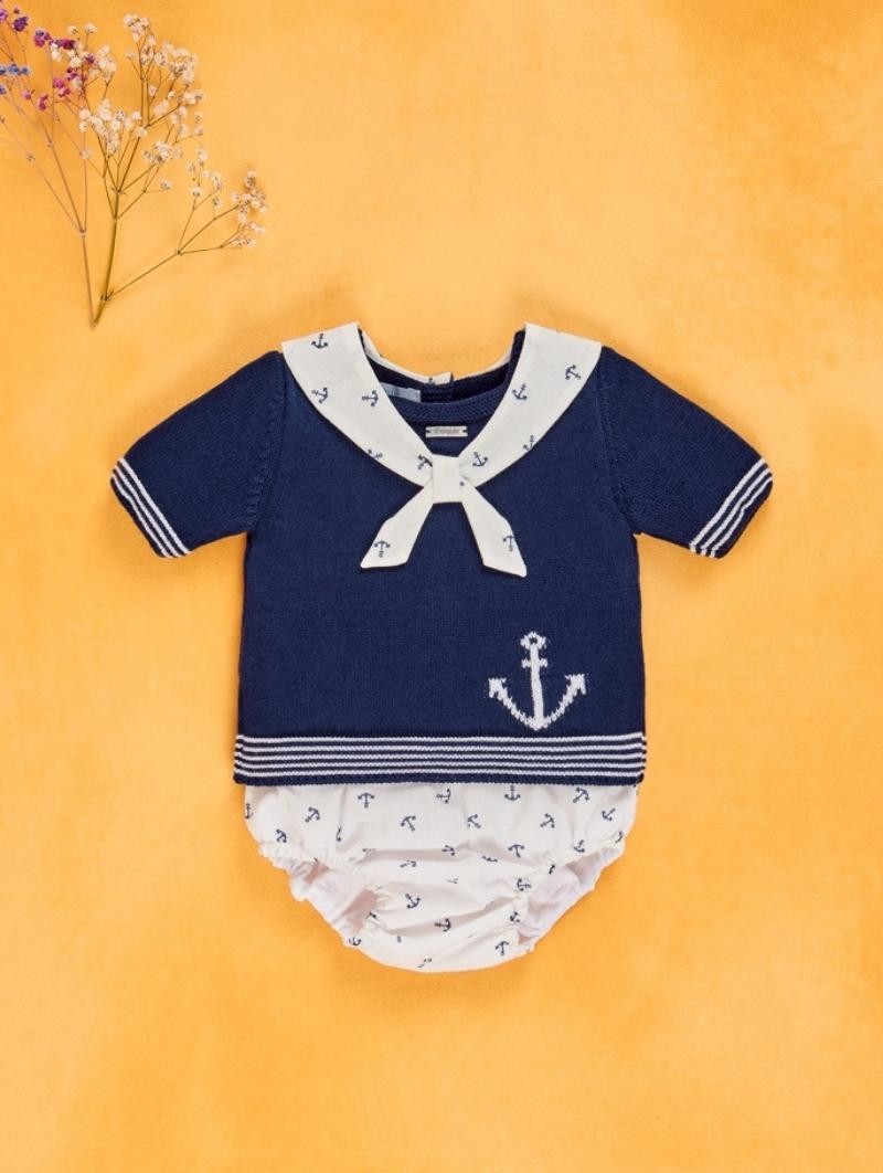 Sailor knit romper