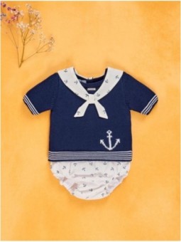 Sailor knit romper