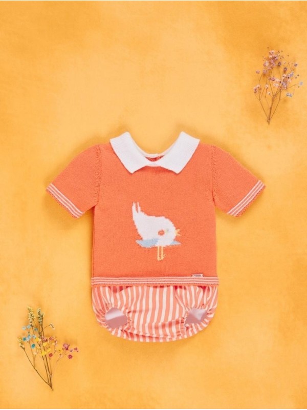 Conjunto jubón pajarito y braguita