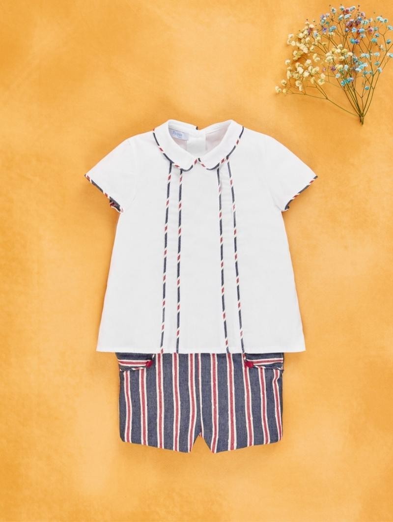 Camisa bebé y pantalón corto rayas