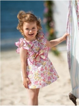 Vestido Estampado con Volantes y Lazo