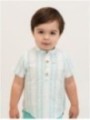 Striped mandarin collar shirt