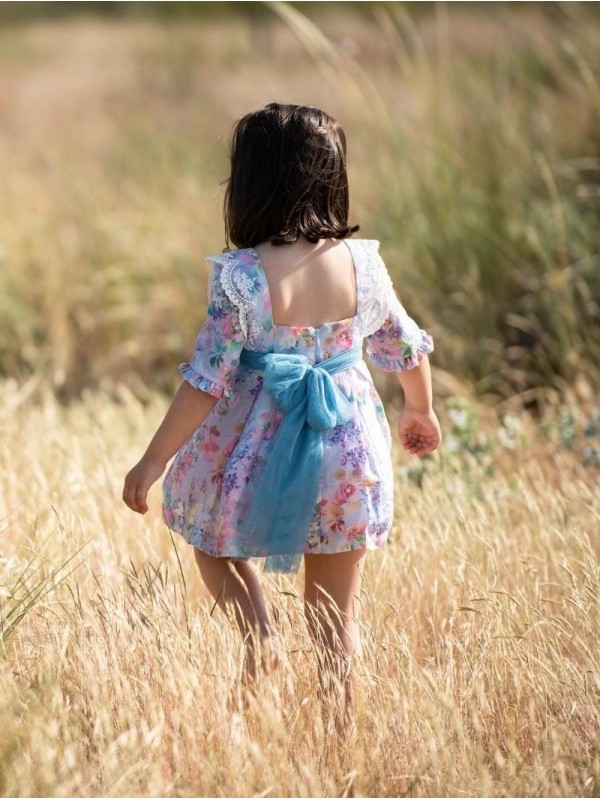 Vestido flores corte cintura