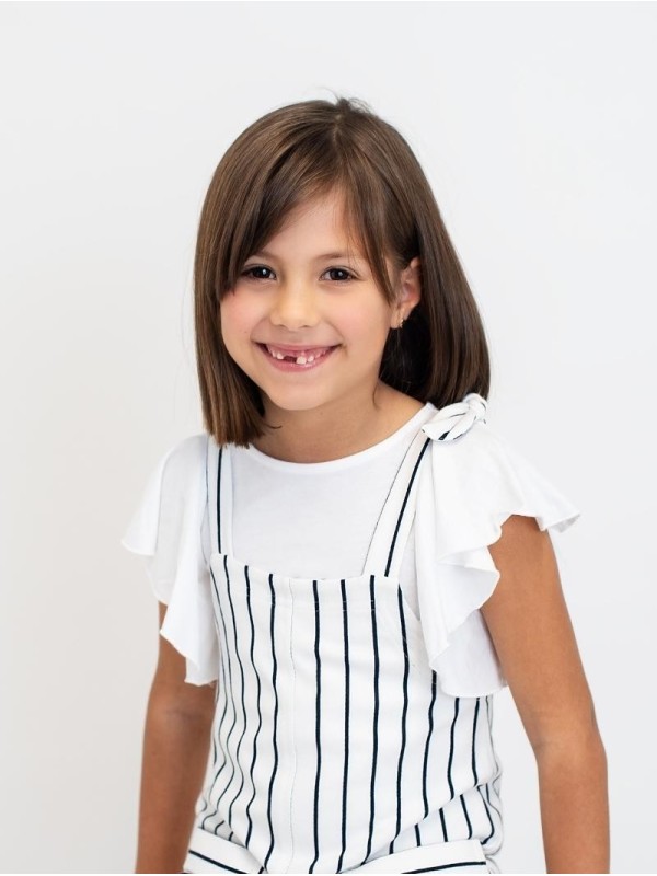 T-shirt branca manga volante